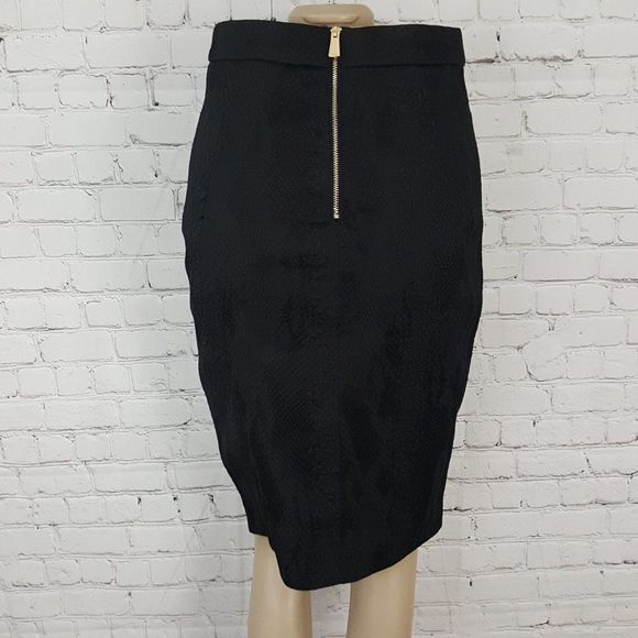 ALTUZARRA Target Black Snakeskin Pencil Skirt 2 - Picture 3 of 7